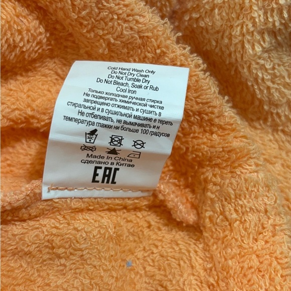 Atoir AUS The Santorini Mango Orange Terry Cloth Cropped Button Down Top S - Picture 10 of 11